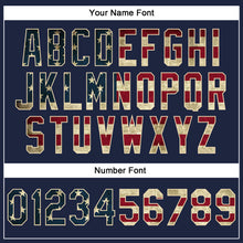 Load image into Gallery viewer, Custom Stitched Navy Vintage USA Flag Cream-Red Line Sports Pullover Sweatshirt Hoodie