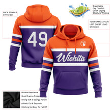 Load image into Gallery viewer, Custom Stitched Purple White-Orange Line Sports Pullover Sweatshirt Hoodie