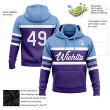 Load image into Gallery viewer, Custom Stitched Purple White-Light Blue Line Sports Pullover Sweatshirt Hoodie