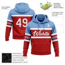 Load image into Gallery viewer, Custom Stitched Red White-Light Blue Line Sports Pullover Sweatshirt Hoodie