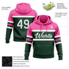 Load image into Gallery viewer, Custom Stitched Green White-Pink Line Sports Pullover Sweatshirt Hoodie