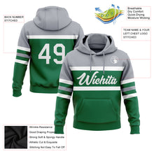 Load image into Gallery viewer, Custom Stitched Kelly Green White-Gray Line Sports Pullover Sweatshirt Hoodie