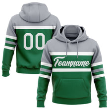 Load image into Gallery viewer, Custom Stitched Kelly Green White-Gray Line Sports Pullover Sweatshirt Hoodie