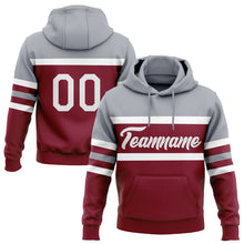 Load image into Gallery viewer, Custom Stitched Crimson White-Gray Line Sports Pullover Sweatshirt Hoodie