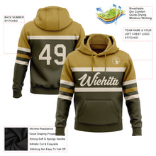Load image into Gallery viewer, Custom Stitched Olive Cream-Old Gold Line Sports Pullover Sweatshirt Salute To Service Hoodie