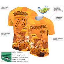 Load image into Gallery viewer, Custom Bay Orange Black 3D Halloween Performance T-Shirt