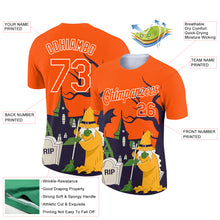 Load image into Gallery viewer, Custom Orange White 3D Halloween Performance T-Shirt