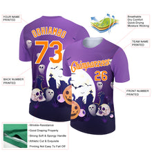 Load image into Gallery viewer, Custom Purple Bay Orange-White 3D Halloween Performance T-Shirt