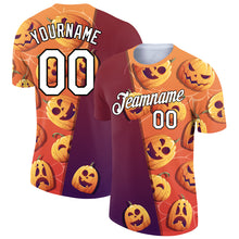 Load image into Gallery viewer, Custom Bay Orange Crimson-Black 3D Halloween Performance T-Shirt
