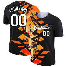 Load image into Gallery viewer, Custom Gold White-Black 3D Halloween Performance T-Shirt