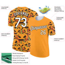 Load image into Gallery viewer, Custom Bay Orange White-Black 3D Halloween Performance T-Shirt
