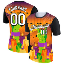 Load image into Gallery viewer, Custom Bay Orange White-Black 3D Halloween Performance T-Shirt