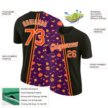 Load image into Gallery viewer, Custom Black Orange-Purple 3D Halloween Performance T-Shirt