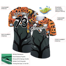 Load image into Gallery viewer, Custom Steel Gray Black-Orange 3D Halloween Performance T-Shirt