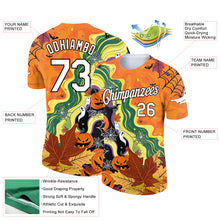 Load image into Gallery viewer, Custom Bay Orange White-Black 3D Halloween Performance T-Shirt