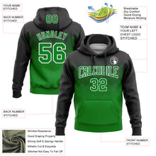 Load image into Gallery viewer, Custom Stitched Black Grass Green-White 3D Pattern Design Gradient Square Shape Sports Pullover Sweatshirt Hoodie