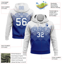Load image into Gallery viewer, Custom Stitched White Royal 3D Pattern Design Gradient Square Shape Sports Pullover Sweatshirt Hoodie
