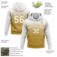 Load image into Gallery viewer, Custom Stitched White Old Gold 3D Pattern Design Gradient Square Shape Sports Pullover Sweatshirt Hoodie