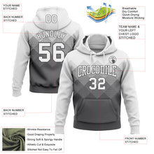 Load image into Gallery viewer, Custom Stitched White Steel Gray 3D Pattern Design Gradient Square Shape Sports Pullover Sweatshirt Hoodie