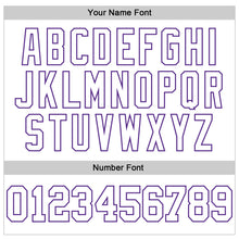 Load image into Gallery viewer, Custom Stitched White Purple 3D Pattern Design Gradient Square Shape Sports Pullover Sweatshirt Hoodie