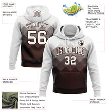 Load image into Gallery viewer, Custom Stitched White Brown 3D Pattern Design Gradient Square Shape Sports Pullover Sweatshirt Hoodie