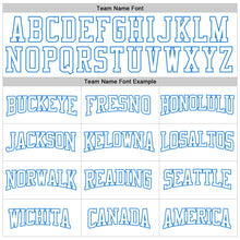 Load image into Gallery viewer, Custom Stitched White Powder Blue 3D Pattern Design Gradient Square Shape Sports Pullover Sweatshirt Hoodie