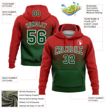 Load image into Gallery viewer, Custom Stitched Red Green-White 3D Pattern Design Gradient Square Shape Sports Pullover Sweatshirt Hoodie