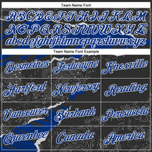 Load image into Gallery viewer, Custom Stitched Black Royal-White 3D Pattern Design Torn Paper Style Sports Pullover Sweatshirt Hoodie