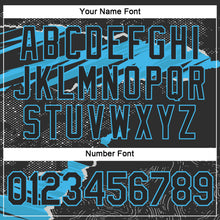 Load image into Gallery viewer, Custom Stitched Black Sky Blue 3D Pattern Design Torn Paper Style Sports Pullover Sweatshirt Hoodie