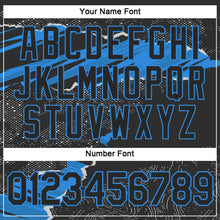 Load image into Gallery viewer, Custom Stitched Black Powder Blue 3D Pattern Design Torn Paper Style Sports Pullover Sweatshirt Hoodie