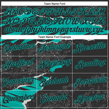 Load image into Gallery viewer, Custom Stitched Black Aqua 3D Pattern Design Torn Paper Style Sports Pullover Sweatshirt Hoodie