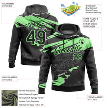 Load image into Gallery viewer, Custom Stitched Black Pea Green 3D Pattern Design Torn Paper Style Sports Pullover Sweatshirt Hoodie