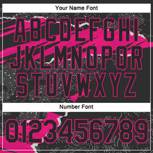 Load image into Gallery viewer, Custom Stitched Black Hot Pink 3D Pattern Design Torn Paper Style Sports Pullover Sweatshirt Hoodie