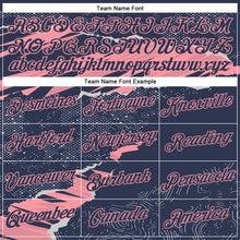 Load image into Gallery viewer, Custom Stitched Navy Medium Pink 3D Pattern Design Torn Paper Style Sports Pullover Sweatshirt Hoodie