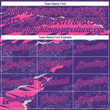 Load image into Gallery viewer, Custom Stitched Purple Pink 3D Pattern Design Torn Paper Style Sports Pullover Sweatshirt Hoodie