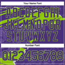 Load image into Gallery viewer, Custom Stitched Purple Neon Green 3D Pattern Design Torn Paper Style Sports Pullover Sweatshirt Hoodie