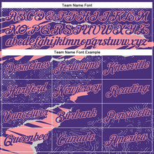 Load image into Gallery viewer, Custom Stitched Purple Medium Pink 3D Pattern Design Torn Paper Style Sports Pullover Sweatshirt Hoodie