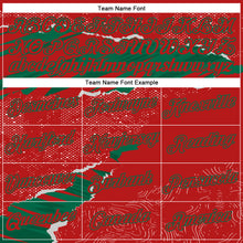 Load image into Gallery viewer, Custom Stitched Red Kelly Green 3D Pattern Design Torn Paper Style Sports Pullover Sweatshirt Hoodie