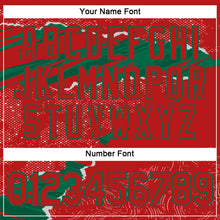 Load image into Gallery viewer, Custom Stitched Red Kelly Green 3D Pattern Design Torn Paper Style Sports Pullover Sweatshirt Hoodie