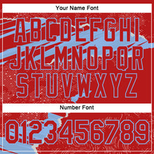 Load image into Gallery viewer, Custom Stitched Red Light Blue 3D Pattern Design Torn Paper Style Sports Pullover Sweatshirt Hoodie