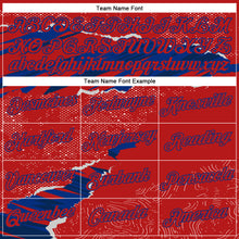 Load image into Gallery viewer, Custom Stitched Red Royal 3D Pattern Design Torn Paper Style Sports Pullover Sweatshirt Hoodie