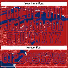 Load image into Gallery viewer, Custom Stitched Red Royal 3D Pattern Design Torn Paper Style Sports Pullover Sweatshirt Hoodie