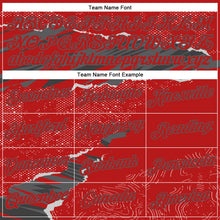 Load image into Gallery viewer, Custom Stitched Red Steel Gray 3D Pattern Design Torn Paper Style Sports Pullover Sweatshirt Hoodie
