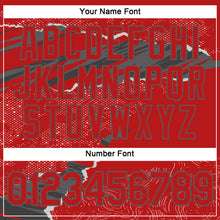 Load image into Gallery viewer, Custom Stitched Red Steel Gray 3D Pattern Design Torn Paper Style Sports Pullover Sweatshirt Hoodie