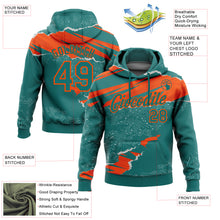 Load image into Gallery viewer, Custom Stitched Teal Orange 3D Pattern Design Torn Paper Style Sports Pullover Sweatshirt Hoodie