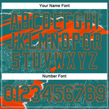 Load image into Gallery viewer, Custom Stitched Teal Orange 3D Pattern Design Torn Paper Style Sports Pullover Sweatshirt Hoodie