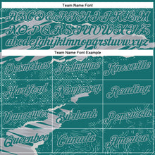 Load image into Gallery viewer, Custom Stitched Teal Gray 3D Pattern Design Torn Paper Style Sports Pullover Sweatshirt Hoodie