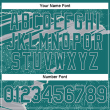 Load image into Gallery viewer, Custom Stitched Teal Gray 3D Pattern Design Torn Paper Style Sports Pullover Sweatshirt Hoodie