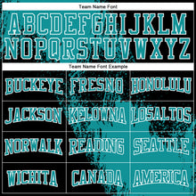 Load image into Gallery viewer, Custom Stitched Black Teal-White 3D Pattern Design Abstract Brush Stroke Sports Pullover Sweatshirt Hoodie