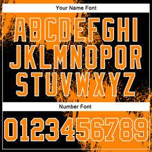 Load image into Gallery viewer, Custom Stitched Black Bay Orange-White 3D Pattern Design Abstract Brush Stroke Sports Pullover Sweatshirt Hoodie